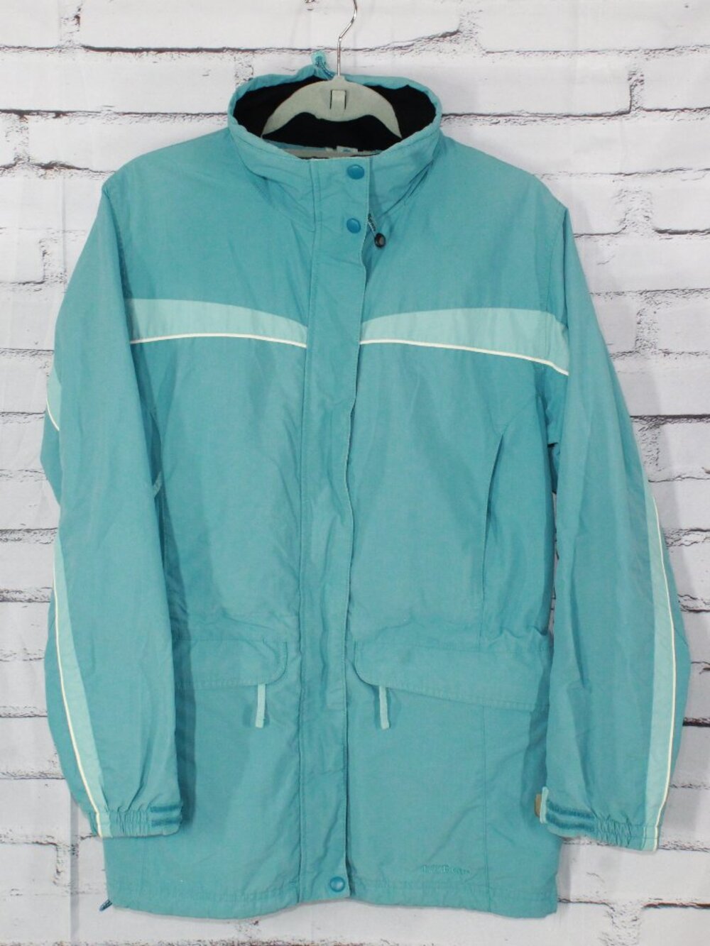 Vintage LL Bean Green Full Zip Windbreaker Waterproof Jacket Size M